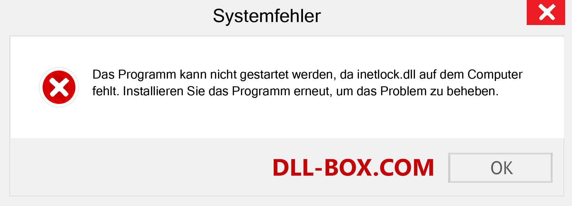 inetlock.dll-Datei fehlt?. Download für Windows 7, 8, 10 - Fix inetlock dll Missing Error unter Windows, Fotos, Bildern