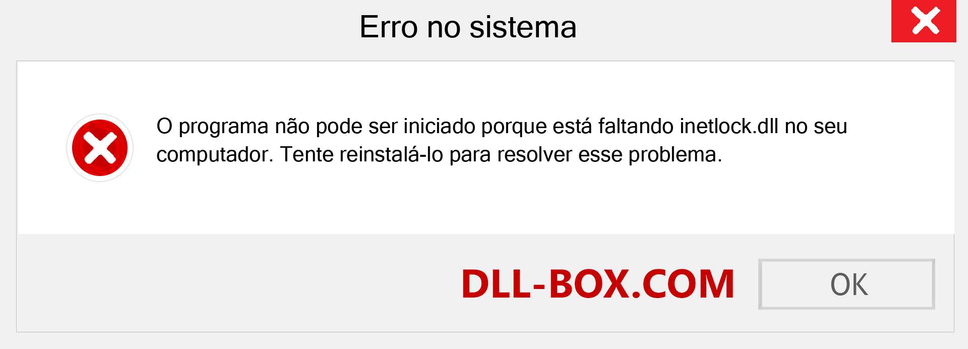 Arquivo inetlock.dll ausente ?. Download para Windows 7, 8, 10 - Correção de erro ausente inetlock dll no Windows, fotos, imagens